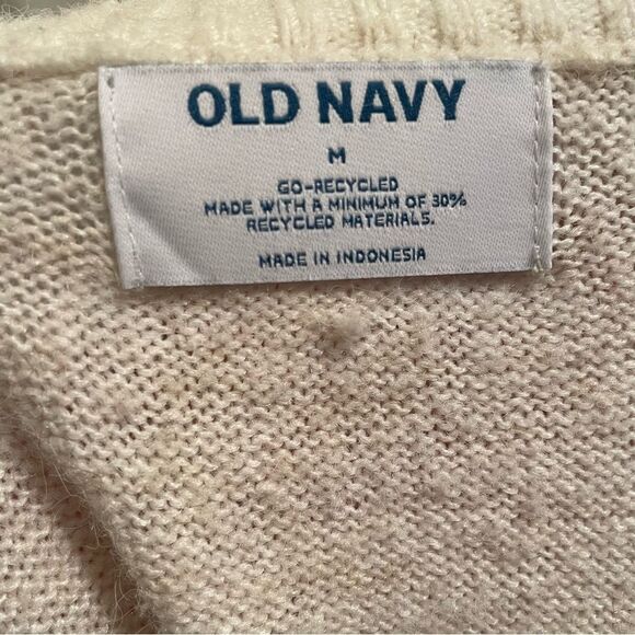 Old Navy Crewneck‎ Sweater Knit 30% Recycled Materials Argyle Women's Medium - Picture 4 of 5